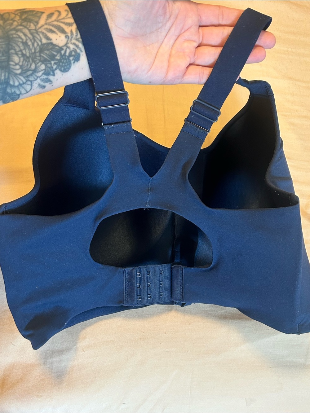 Soma 36G. Front-Zip Navy Sports bra high impact - Picture 4 of 6